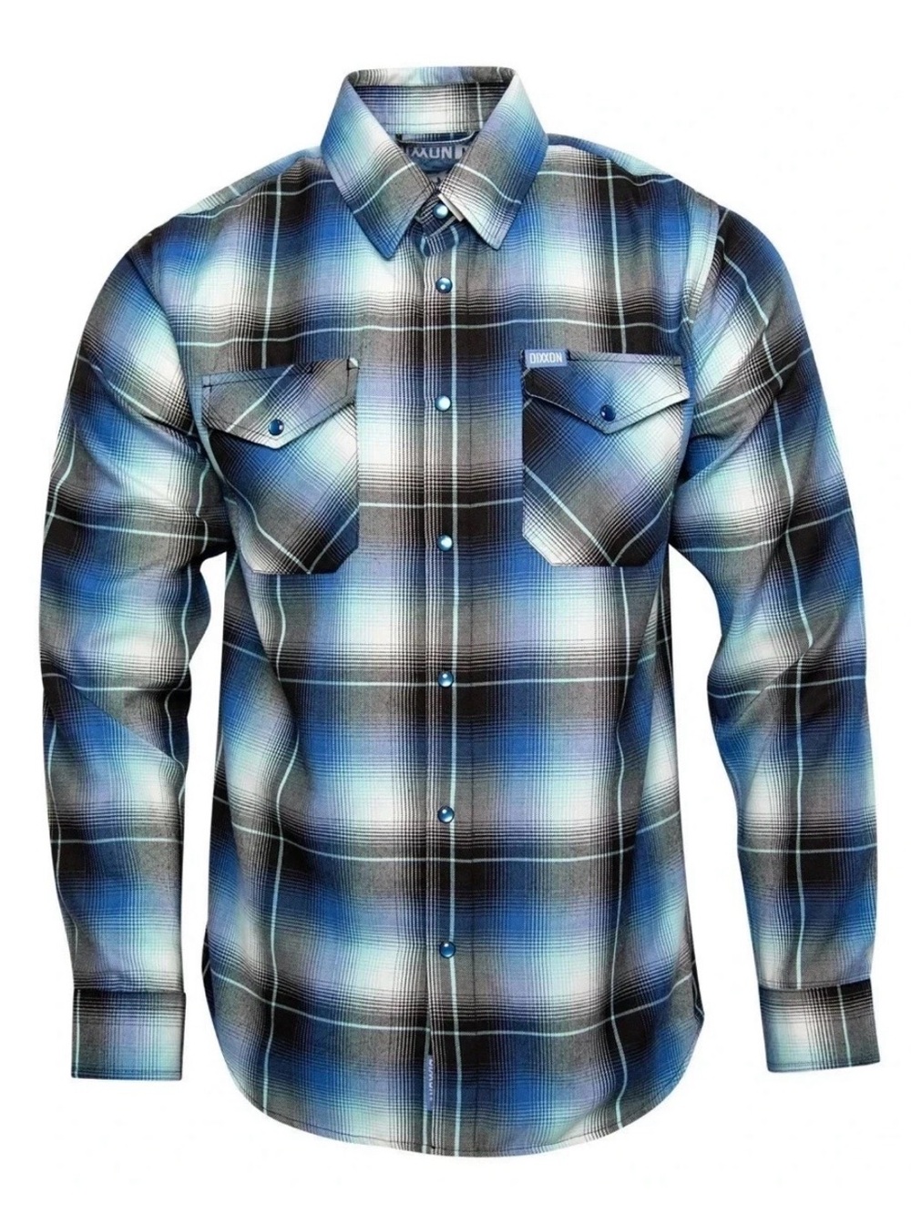 NWT Dixxon Flannel Mens Akumal Shirt Blue Black Long Sleeve L Large